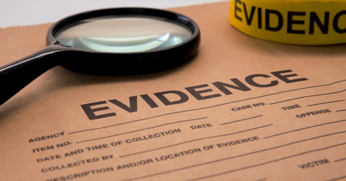 evidence file and magnifying glass