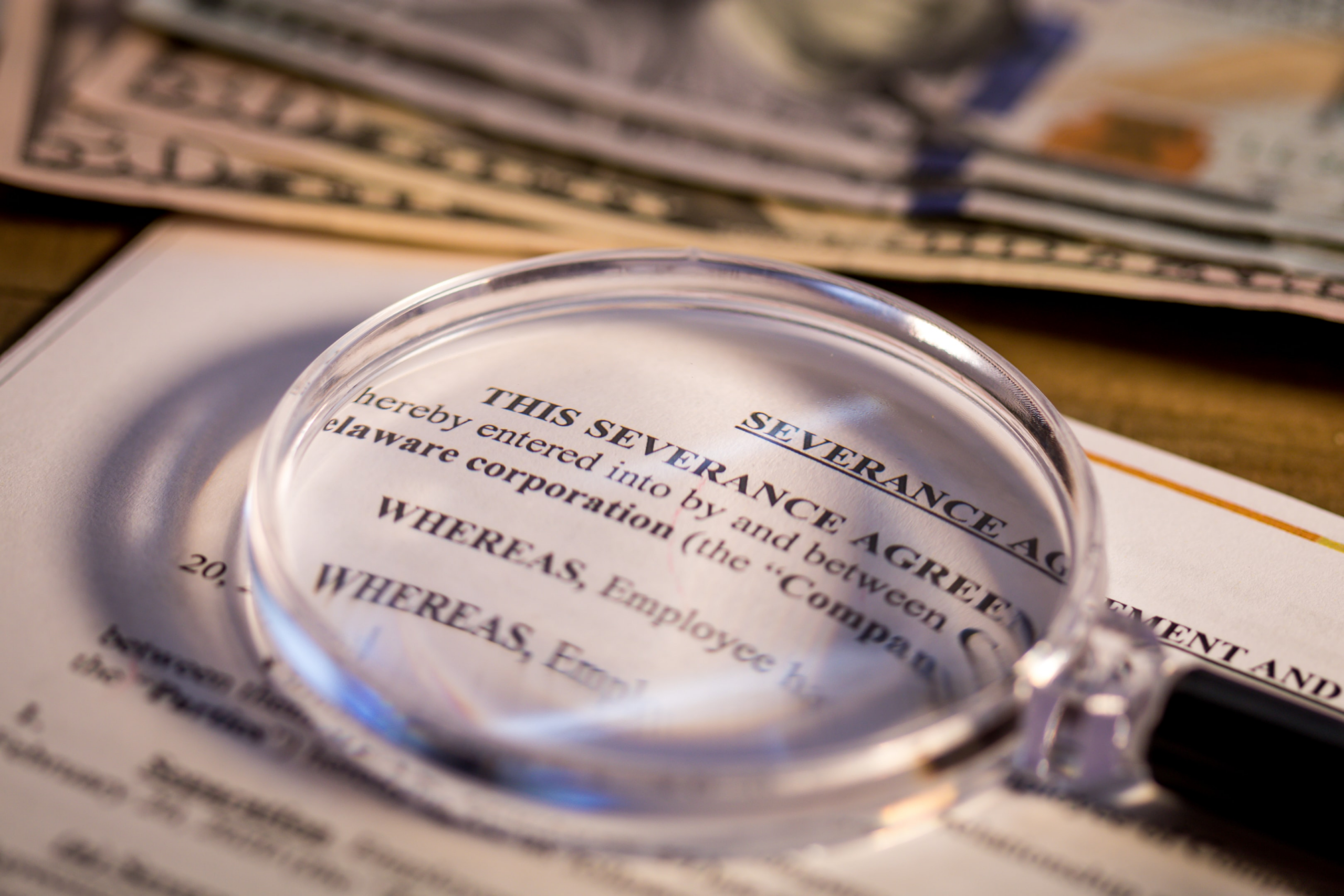 severance package negotiation - document been closely read