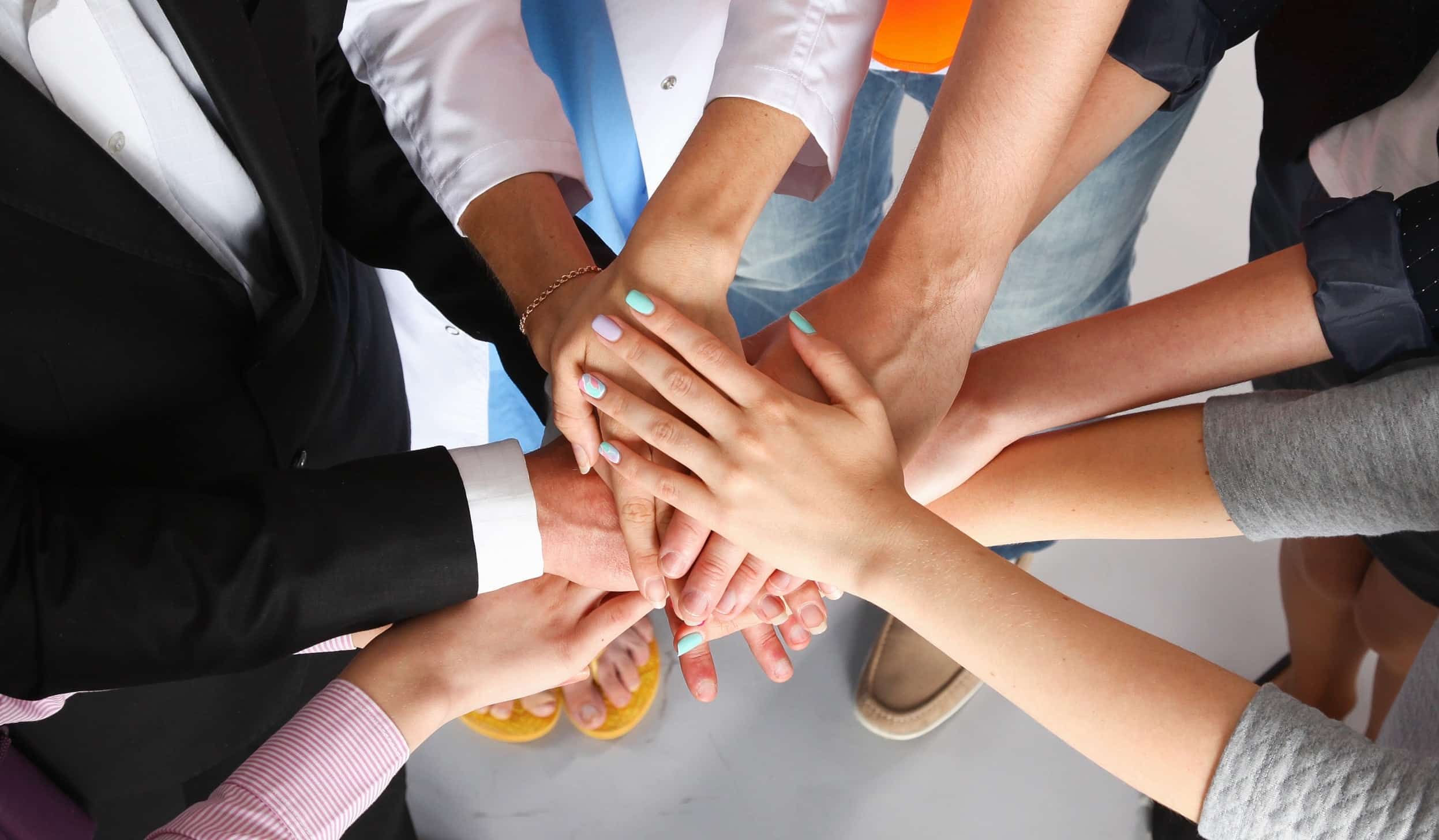 Public Employees putting their hands together
